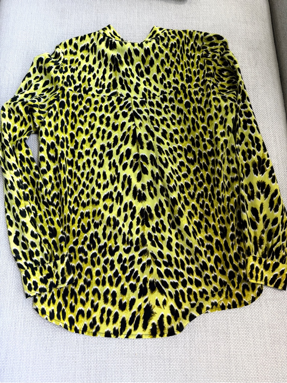 Zadig and Voltaire Women’s Yellow Leopard Print Long-Sleeve Blouse